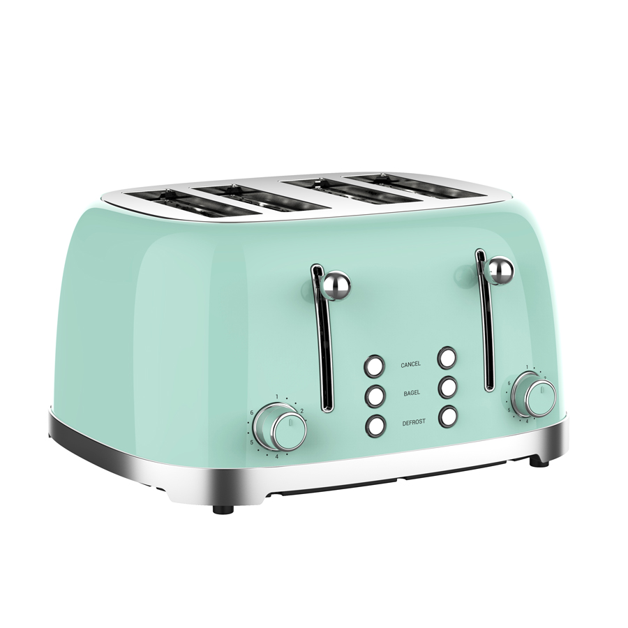 Лидер продаж, тостер smeg, 4-х ломтиковый сэндвич-станок, ретро электрические тостеры для хлеба из нержавеющей стали