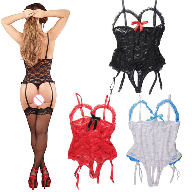 TB-0049 Sexy Lingerie Women White Red Black sex Lace Dress