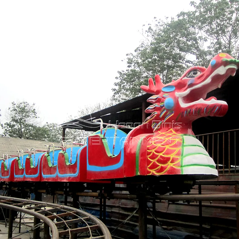 New Cheap Amusement Rides Children's Theme Parks Kids Roller Coaster Dragon Sliding Double Ring Track Train