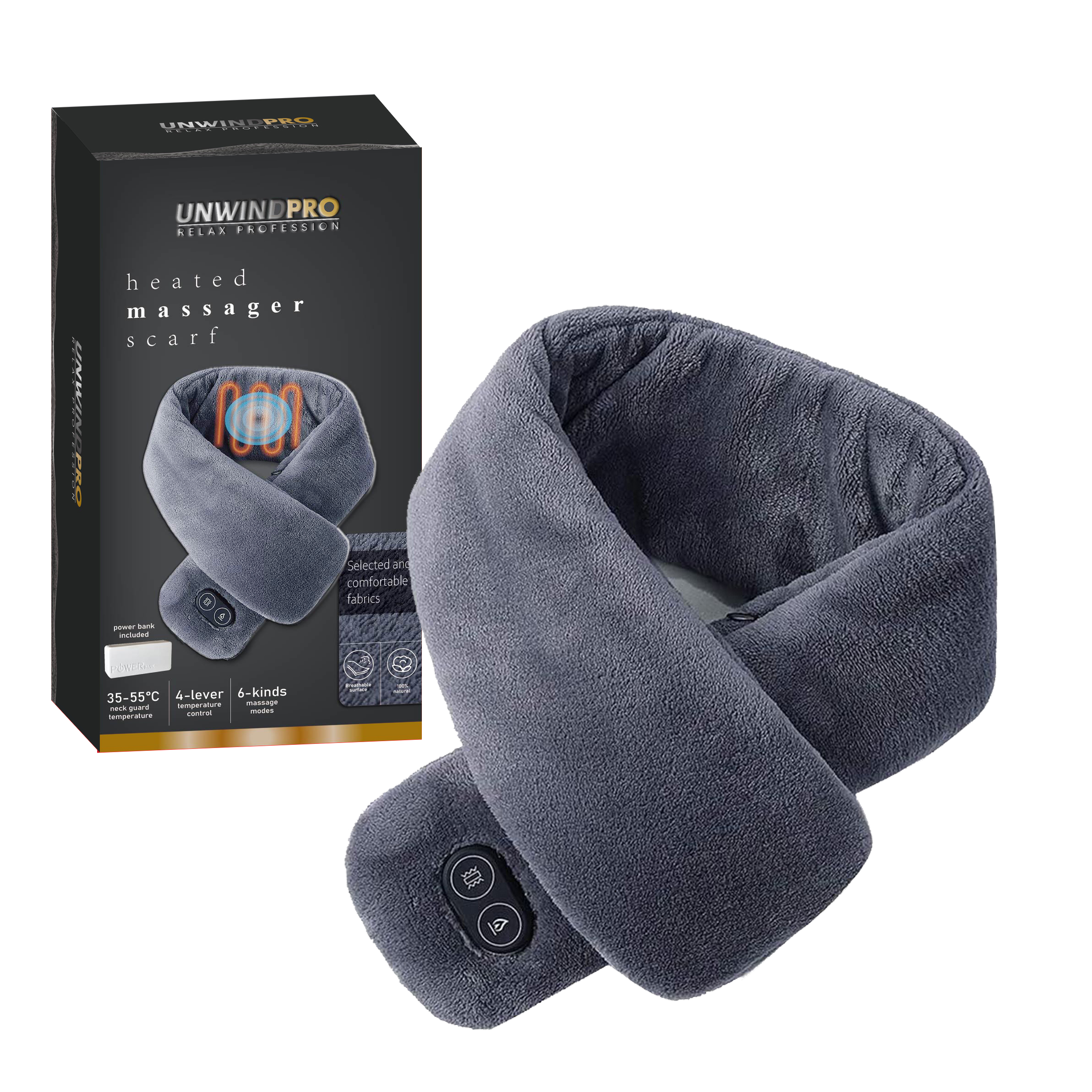 High Quality 6 Kinds Massage Modes Electronics Usb Body Neck Heated Massage Scarf