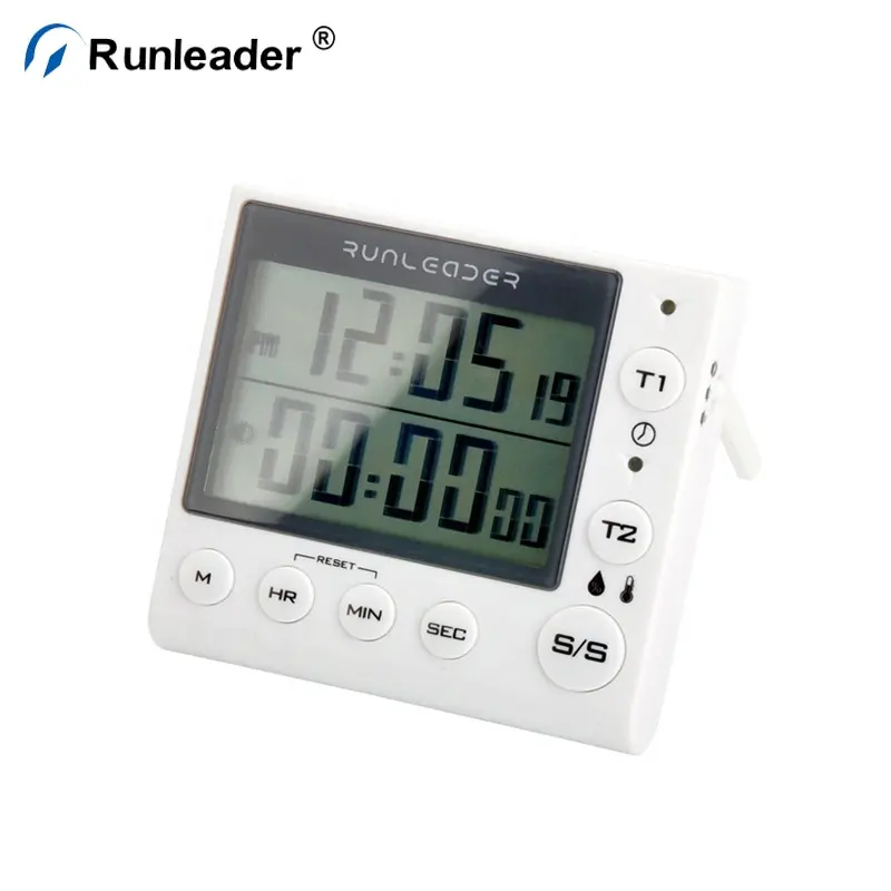 Runleader Digital Indoor Timer With Humidity Display And Temp Display Plastic Timer