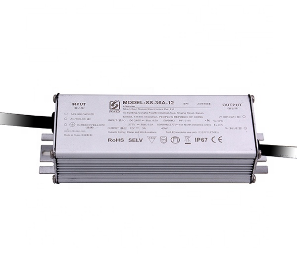 36w 12v 24v SS-36A-12 SS-36A-24 IP67 Водонепроницаемый Постоянное напряжение затемнения светодиодный драйвер