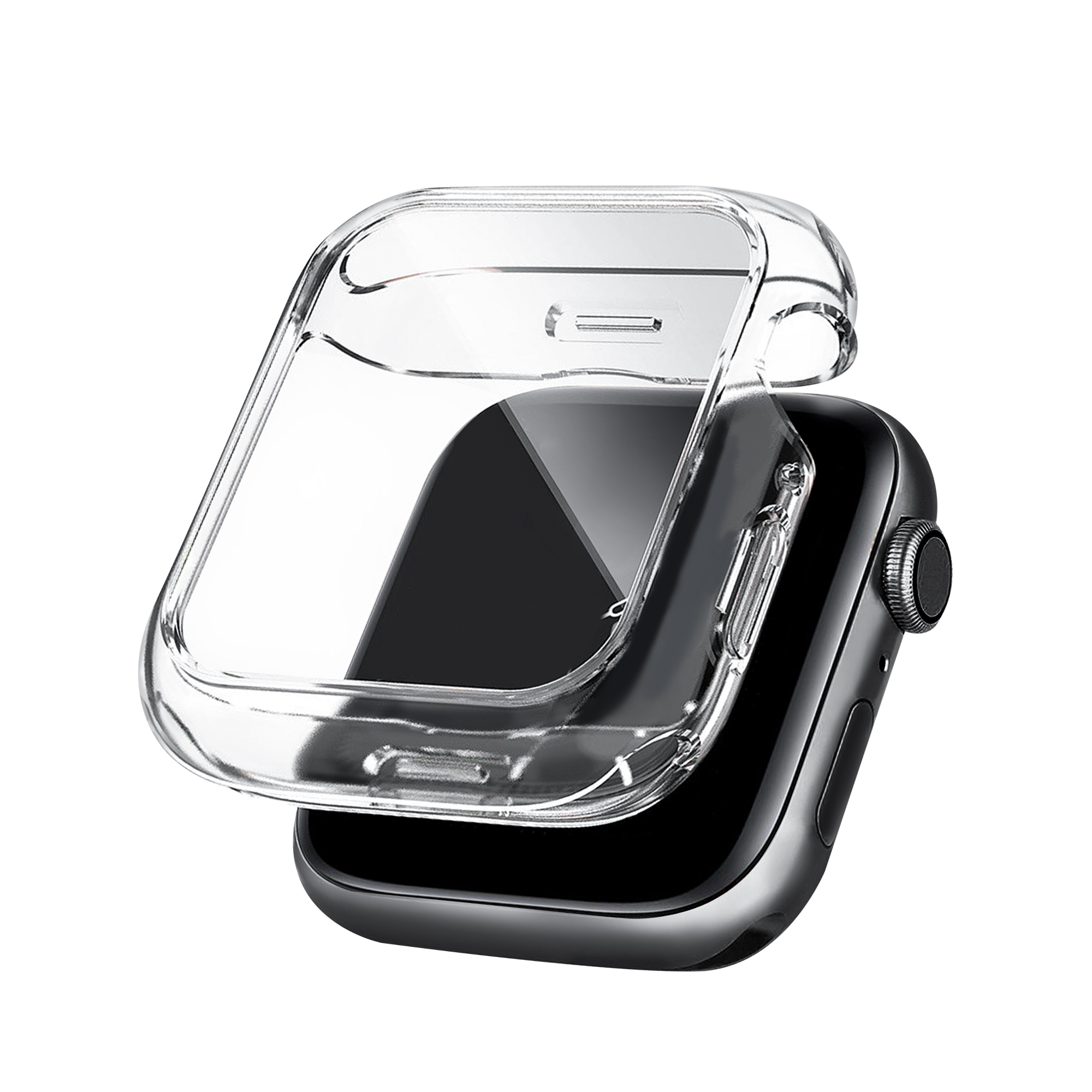 Жесткая акриловая экранная пленка для Apple Watch, мягкий край TPU, прозрачный чехол, от 38 до 42, 49 мм
