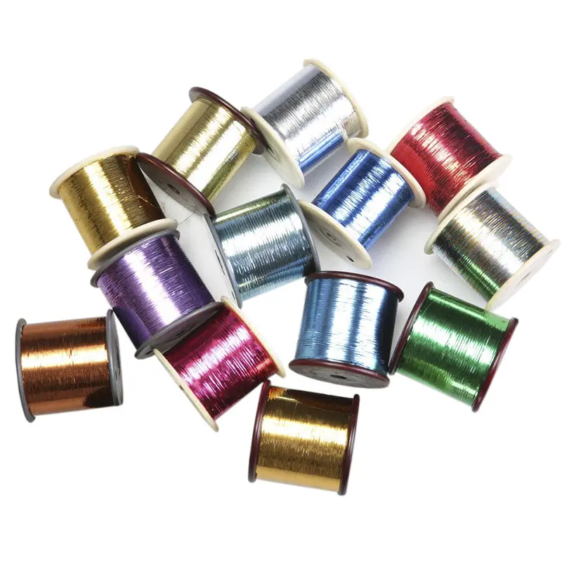 M-Type  Flat  Metallic Yarn Gold Thread  Rainbow Thread Lurex for Boots Embroidery