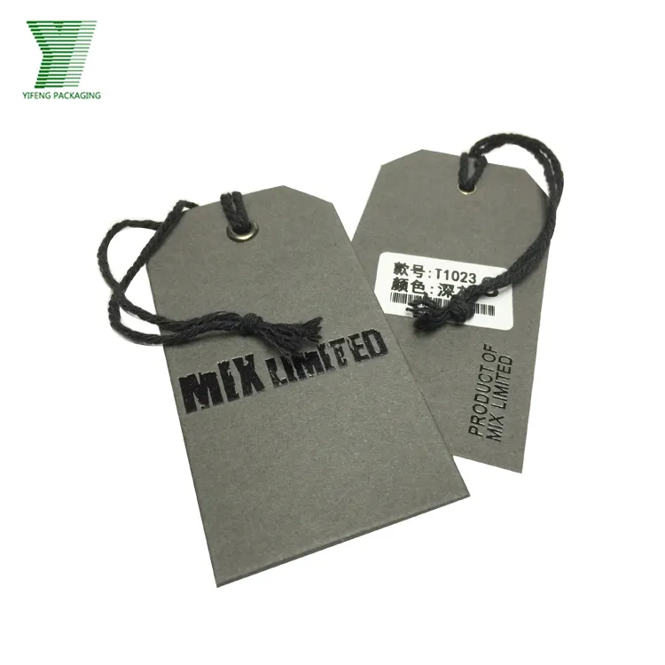 Cheaper Custom Made Printing Clothing Paper Card Hang Tag With Hemp Rope
