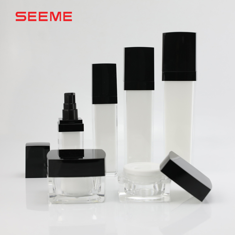 5ml 10ml 15ml 30ml 50ml Square acrylic jars and bottle for cosmetic cream packaging