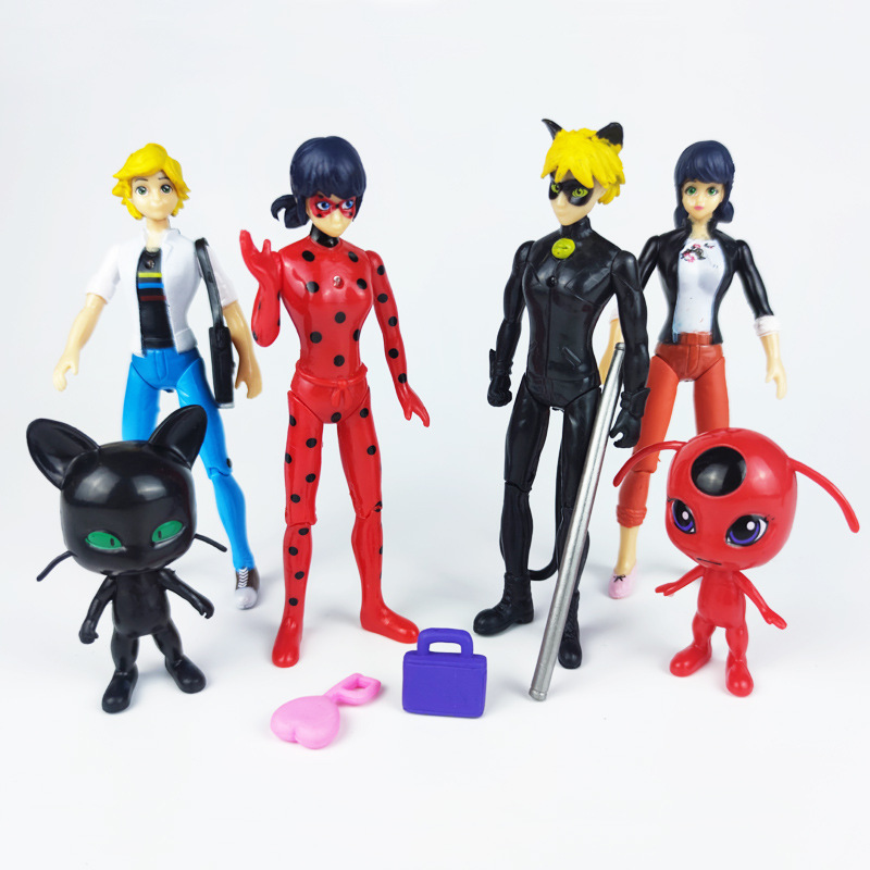 2022 new PVC Cartoon Toy anime Reddy Miracle Ladybug Girls and adrien cat noir toy action figure