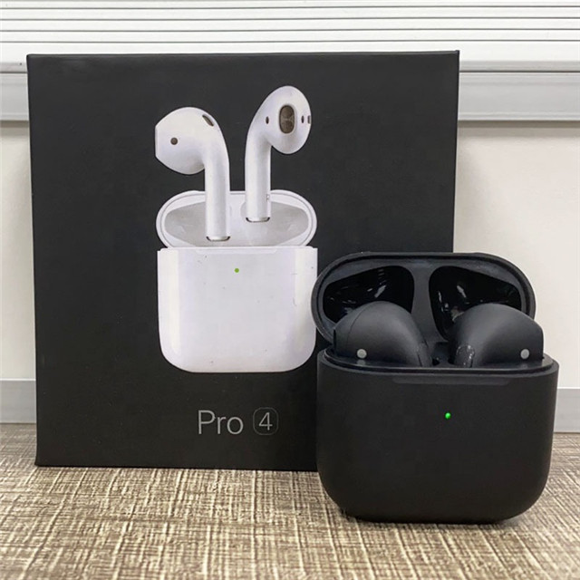 Черные наушники-вкладыши с Bluetooth, беспроводные мини-наушники Air Pro 4 для Apple