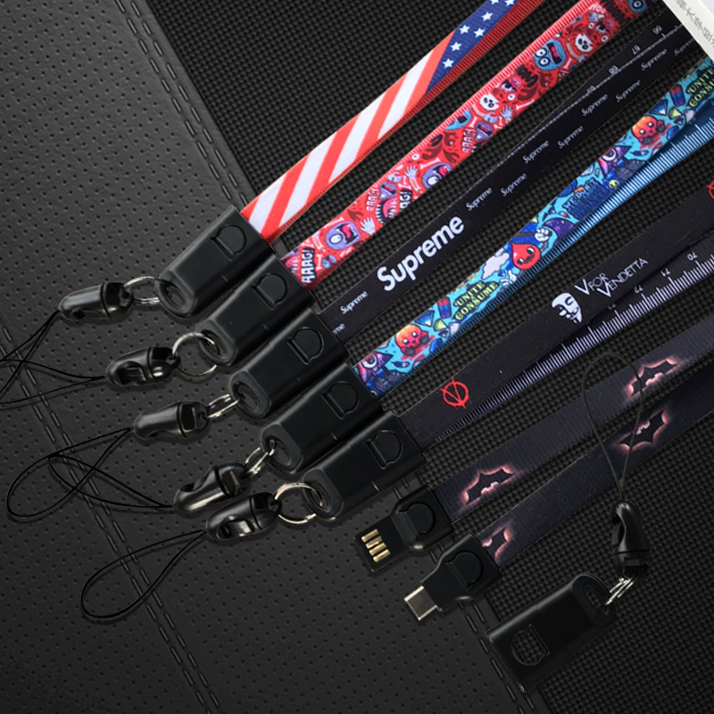 Оптовая продажа OEM USB шнур полиэстер нейлон Высокое качество индивидуальный логотип напечатанный ремешок для Vape Mod ручка