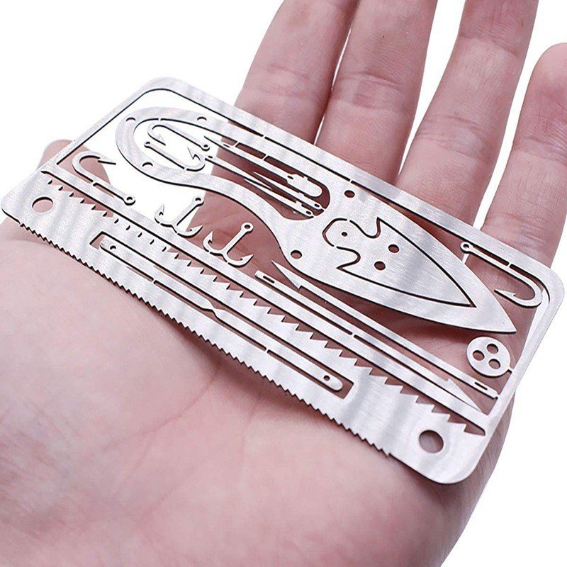 2021 New Design Metal Men Wallet Survival Camping Fishing Card Multi Functional Card