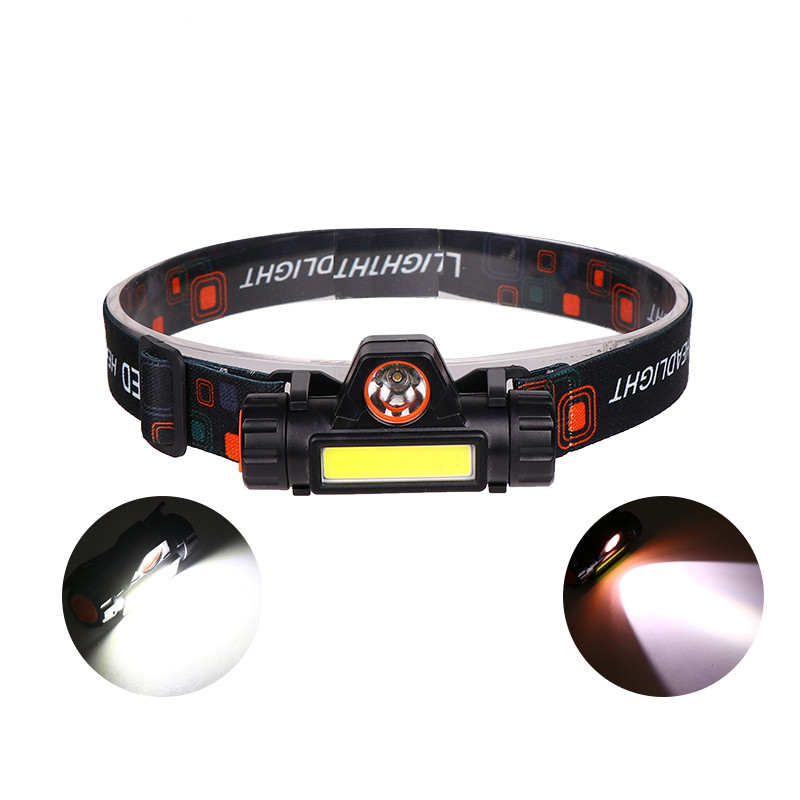 Сенсор XP-G Q5 налобный фонарь Водонепроницаемый 2500lm Cob Led Встроенный Usb Перезаряжаемый 18650 аккумулятор рабочий свет 5w