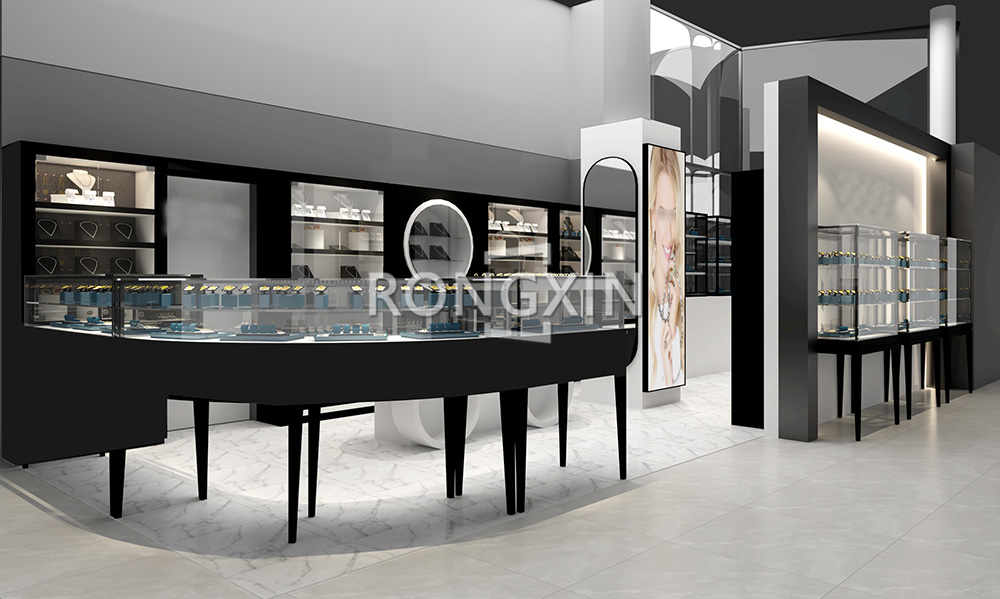 Tall Glass Jewelry Display Cases Tower Commercial Retail Store Furniture Jewelry Display Showcases Design Jewelry Showcase