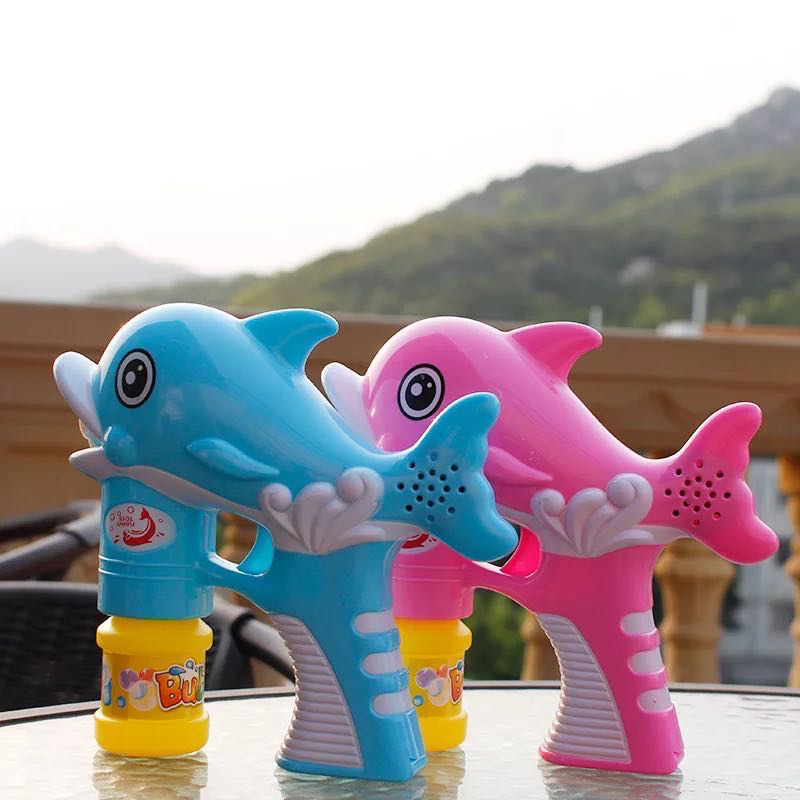 cheap price Blowing Water Soap Electric Kids Big Dolphin Electric Soap Toys With Music And Light Bubble Guns