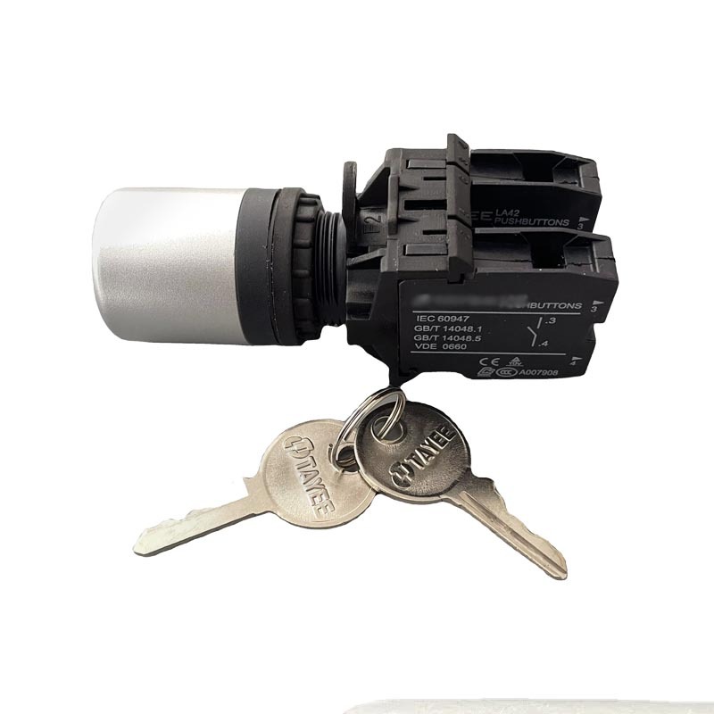 IEC60947 Escalator Lock Key Switch LA42Y3ON-20 1 lock 2 keys Lock Push Button Self-reset Three-position Switch Escalator Parts