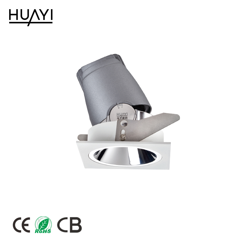 HUAYI светодиодные прожекторы IP20 3-дюймовая пленка из алюминиево-магниевого сплава отражатель хром гальванических/gun цвет прожекторы