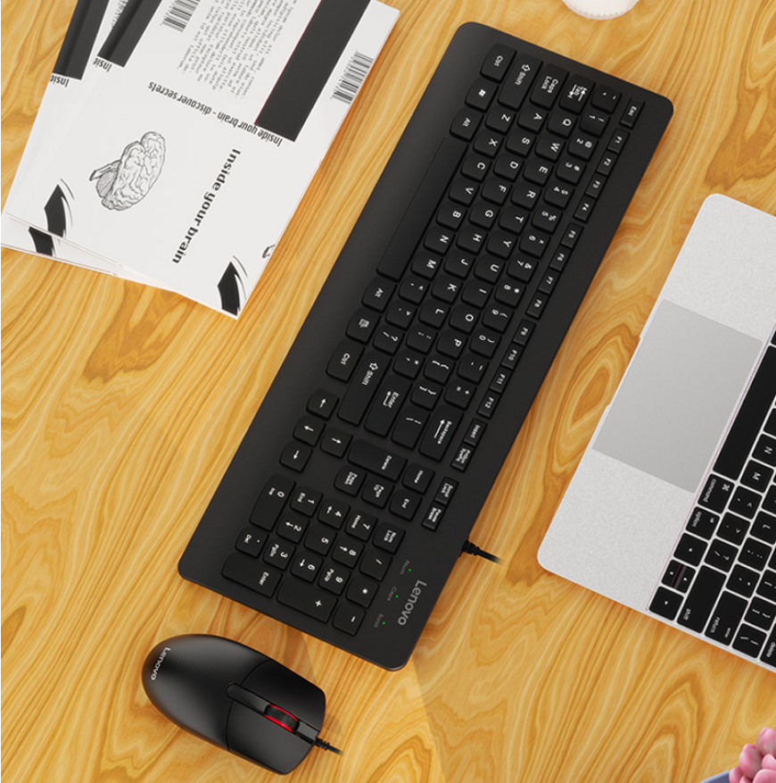 Для Lenovo KM103 проводной, деловая, для офиса, Набор клавиатуры и мыши для ноутбука Настольный компьютер общего