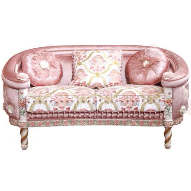 Bedroom Wooden European Style Antique Set whole House Furniture solid wood living room French classic 2-seat fabric sofa