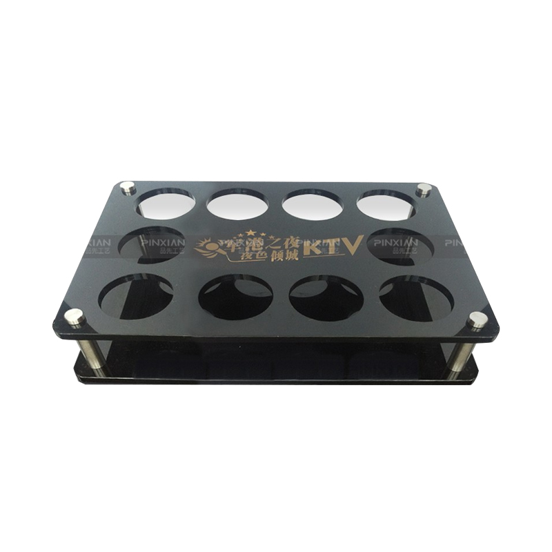 Бар ktv ночной клуб на заказ 12 отверстий H форма lucite черные пули подстаканник стенд домашний стеклянный набор