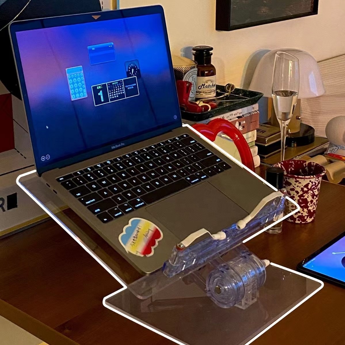Adjustable Acrylic Book Stand for Reading, Book Holder with Pen Slot, Foldable Desktop Riser for Laptop, Recipe, Textbook