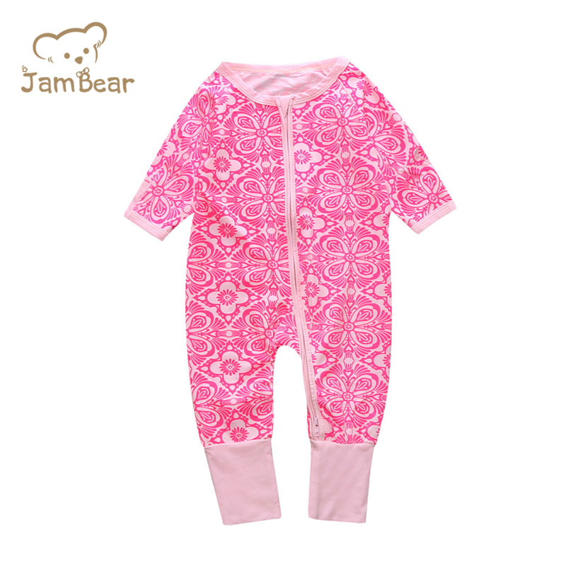 Детские повседневные Комбинезоны JamBear из 100% органического хлопка, детские комбинезоны для девочек, детский комбинезон, комбинезон, детские пижамы на молнии