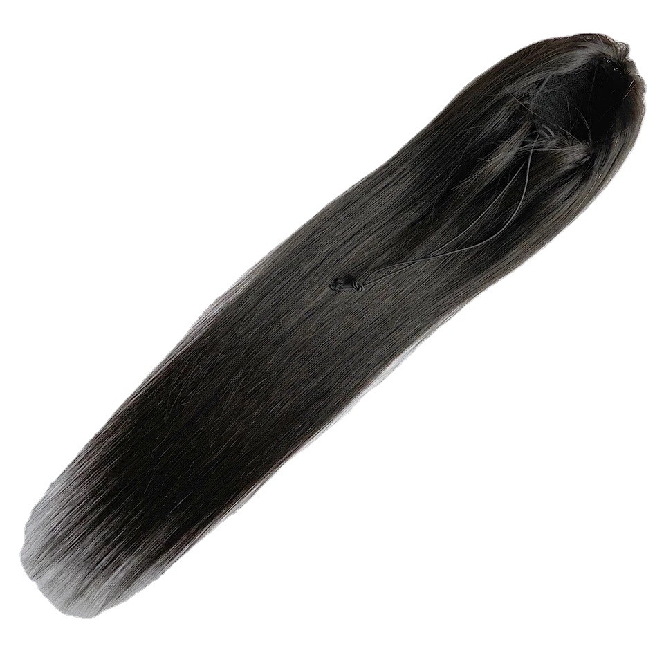 drop shipping Human Hair Extensions With Clip In Drawstring Ponytail Straight Remy Brazilian Pony Tail For African American