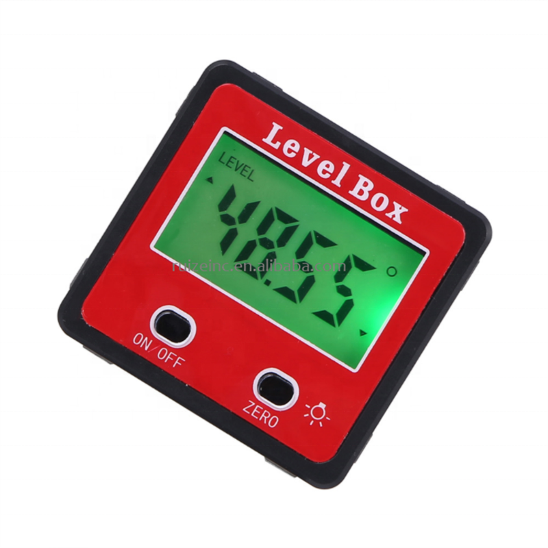 Mini Red Precision Digital 2-Key Inclinometer Level Box Protractor Angle Finder Gauge Meter Bevel Box With Magnet Base
