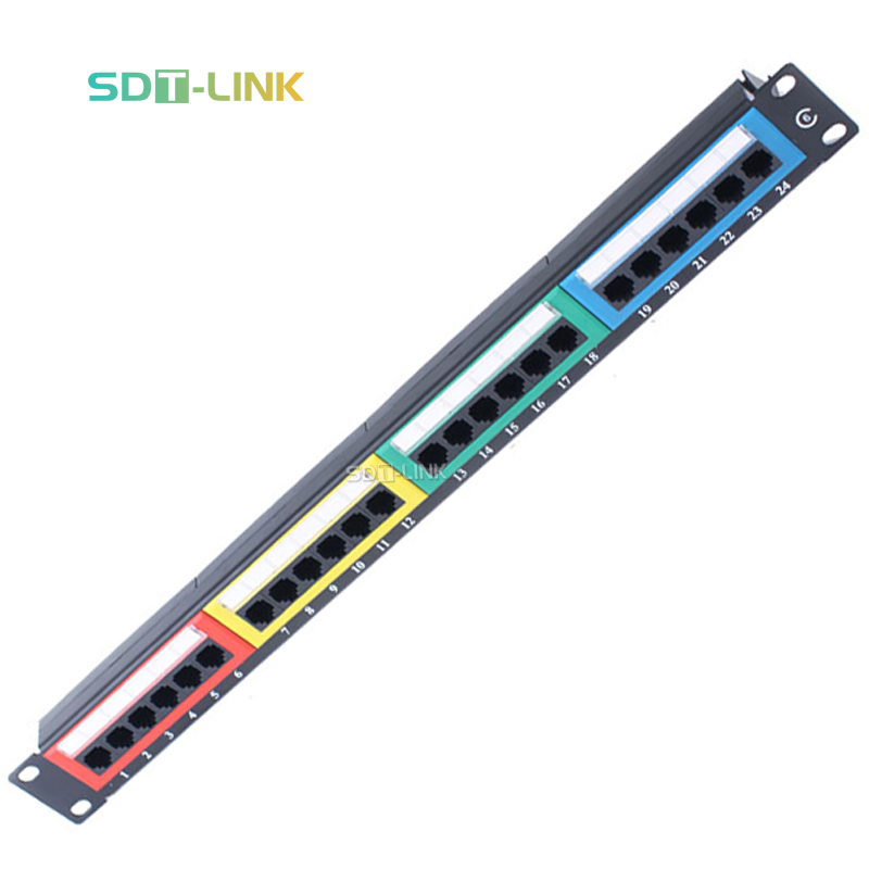 RJ45 красочные UTP неэкранированный сетевой кабелей 110 Тип 1U 24-портовая патч-панель rj45 патч-панель