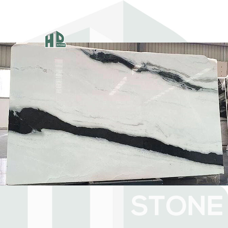 HD stone chinese panda white marble coffee table panda marble slab