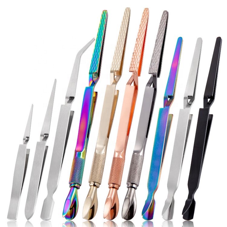 Factory Price Stainless Steel Manicure Tweezers Multi-Function Nail Art Rhinestones Decoration Picking Clip Nipper