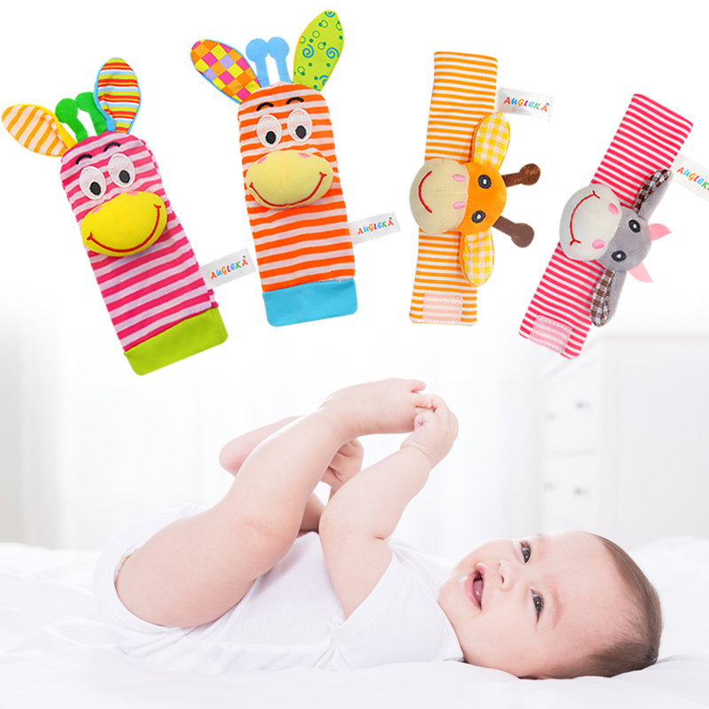 AUGLEKA Wholesale Donkey Newborn Infant Early Educational Doll bed bell baby kids plush Toddler Baby Ring socks rattle Toy