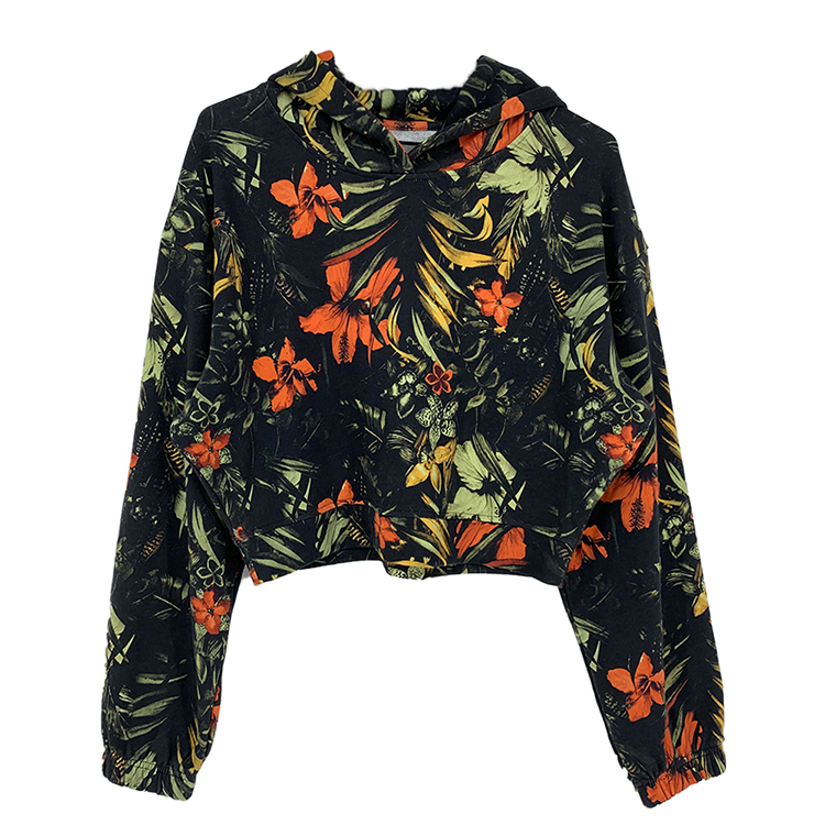 All of Print Fashion Design Pattern New Hot Sale Crop Top Women Cropped Hoodie Woman