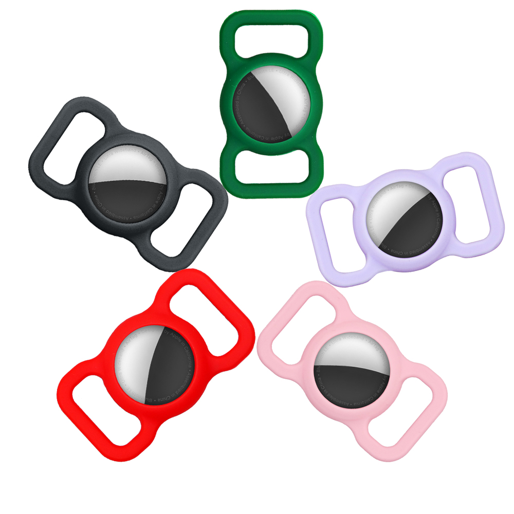 2021 New Product For Apple AirTags Case Cover Silicone Protective Dog Pet Collar Loop Holder Cover For Air tag Case