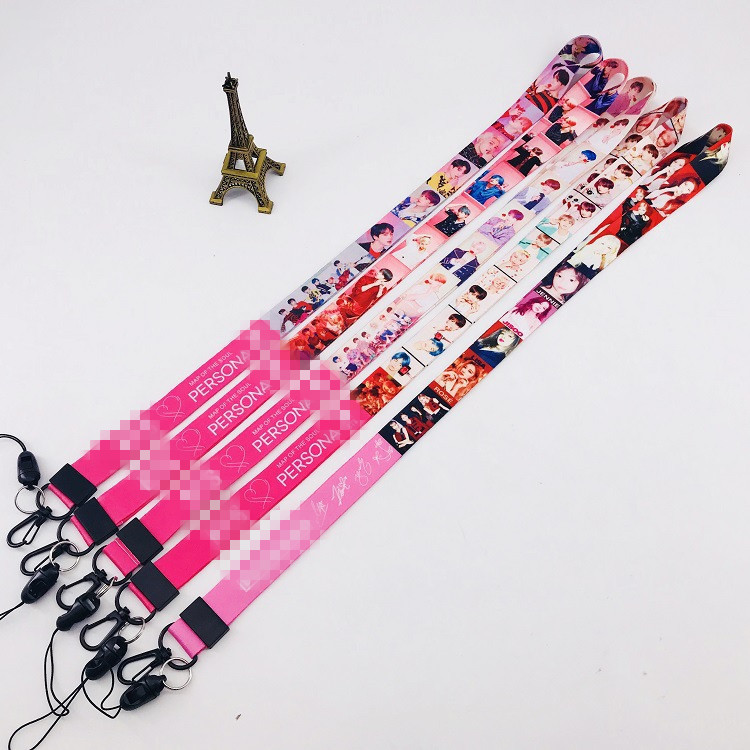 2021 trending Bangtan Boys Lanyard Wholesale Kpop Bangtan Boys Blackpink Phone Rope Nonwoven Lanyard