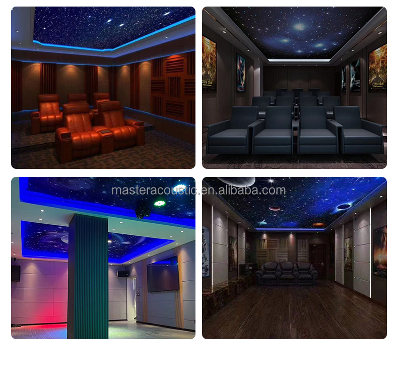 Master Acoustic Acoustic Building Decoration Materials Absorbing Lstar Lights Ceiling led Fier fiber optic Star Room