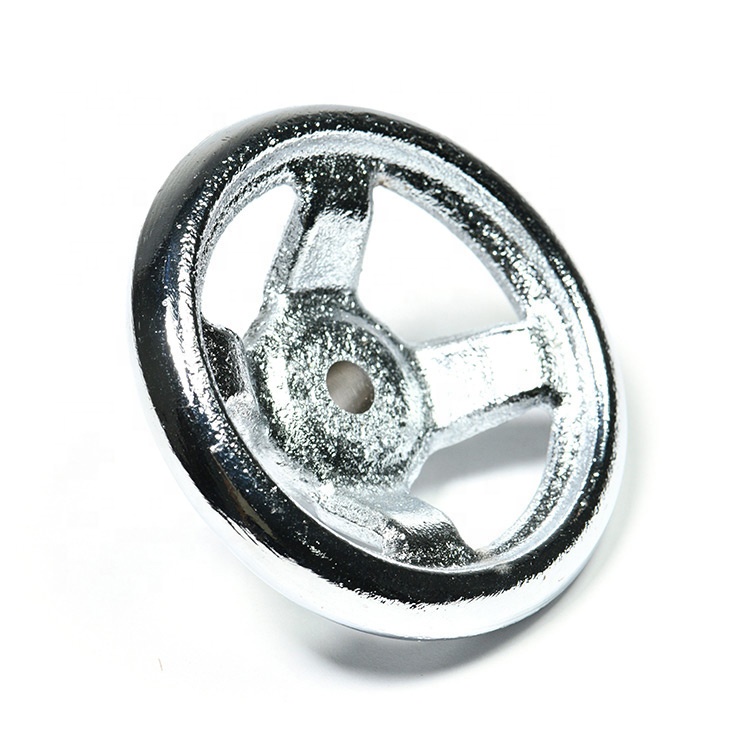 China Customized Good Quality Four Spoke Metal Cast Iron Chrome Lathe Handwheel