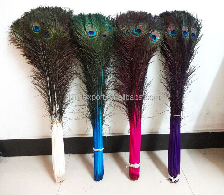Wholesale 90-100cm Beautiful Peacock Feathers For Sale Cheap Colorful Feather