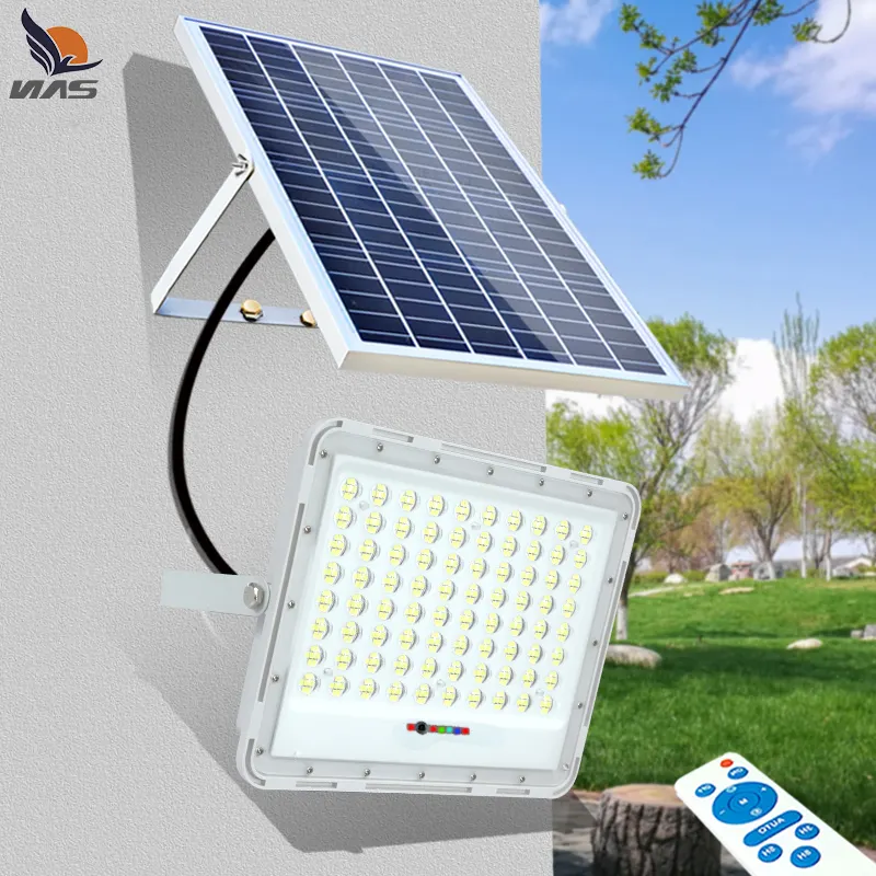 NAAISI Newest Solar Power LED Flood Light Outdoor with Remote Control
