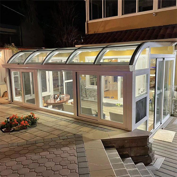 Hot Selling Outdoor Garden Detachable Sunroom Tempered Aluminium Alloy Glass House for Villas Sunlight & Sunny Sunshine Features