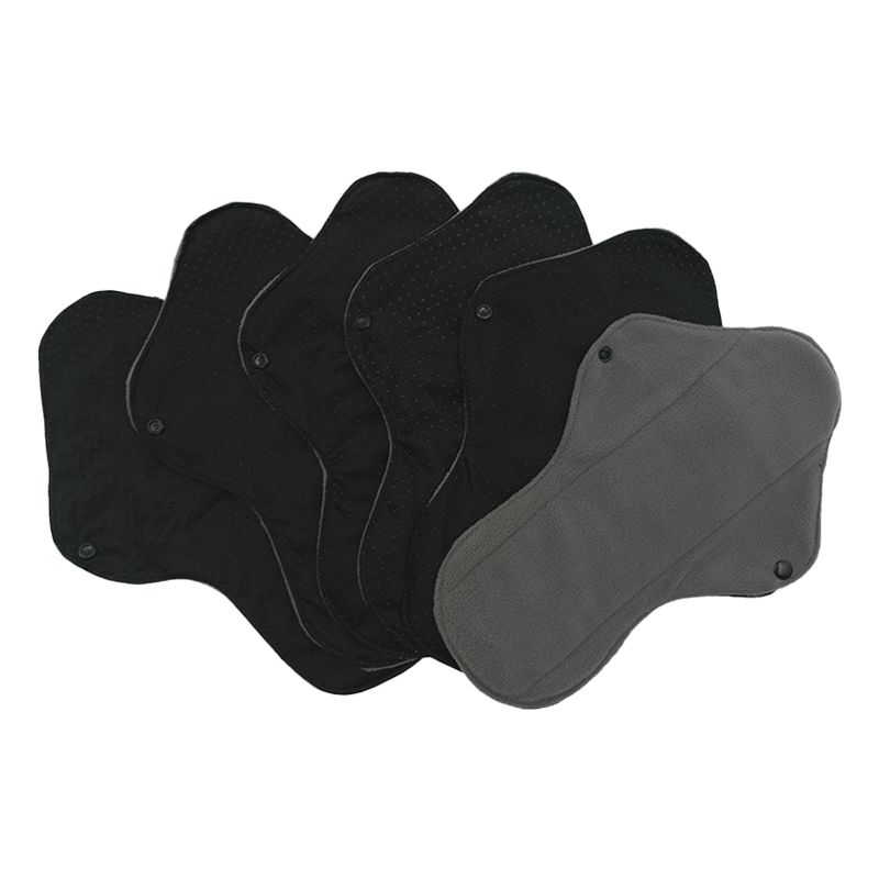 Reusable Women Bamboo Charcoal Cloth Washable Menstrual Pad Leak-Proof Night Sleep Sanitary Napkin Nappy Towel Pad