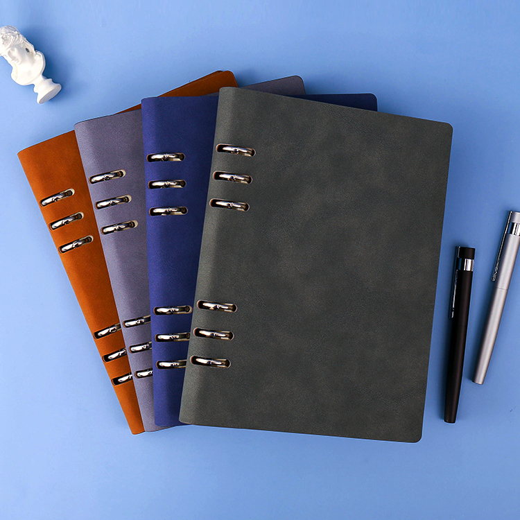 custom vintage promotional spiral dot gird organizer notebook gift set with pen