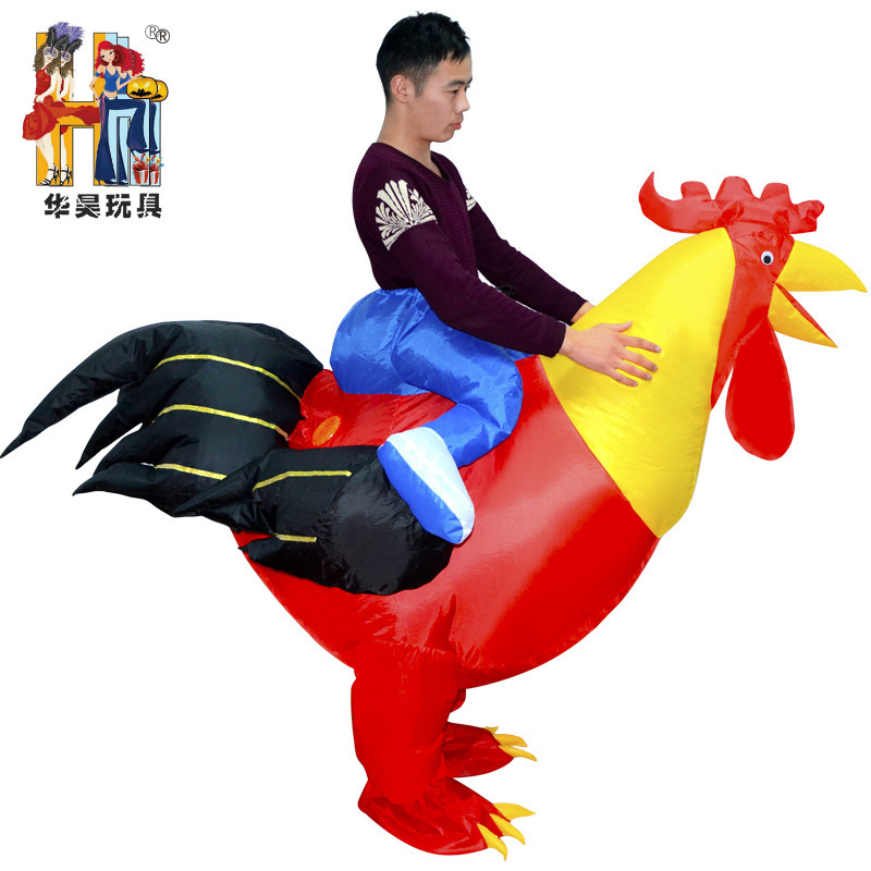 Stage performance red cock inflatable clothing people riding inflatable clothing big cock Amazon cross-border hot sale
