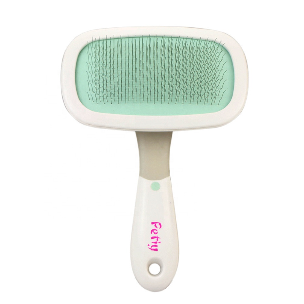Baoli OEM Cepillo Para Mascotas M 105x150mm 70g Self Cleaning Slicker Pet Comb Remover Brush Shampoo Massage Pet Brush