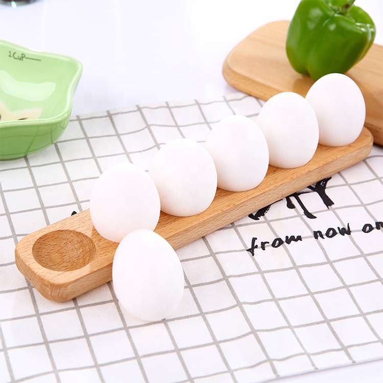 Wooden egg tray rustic storage decoration countertop stackable wood egg holder