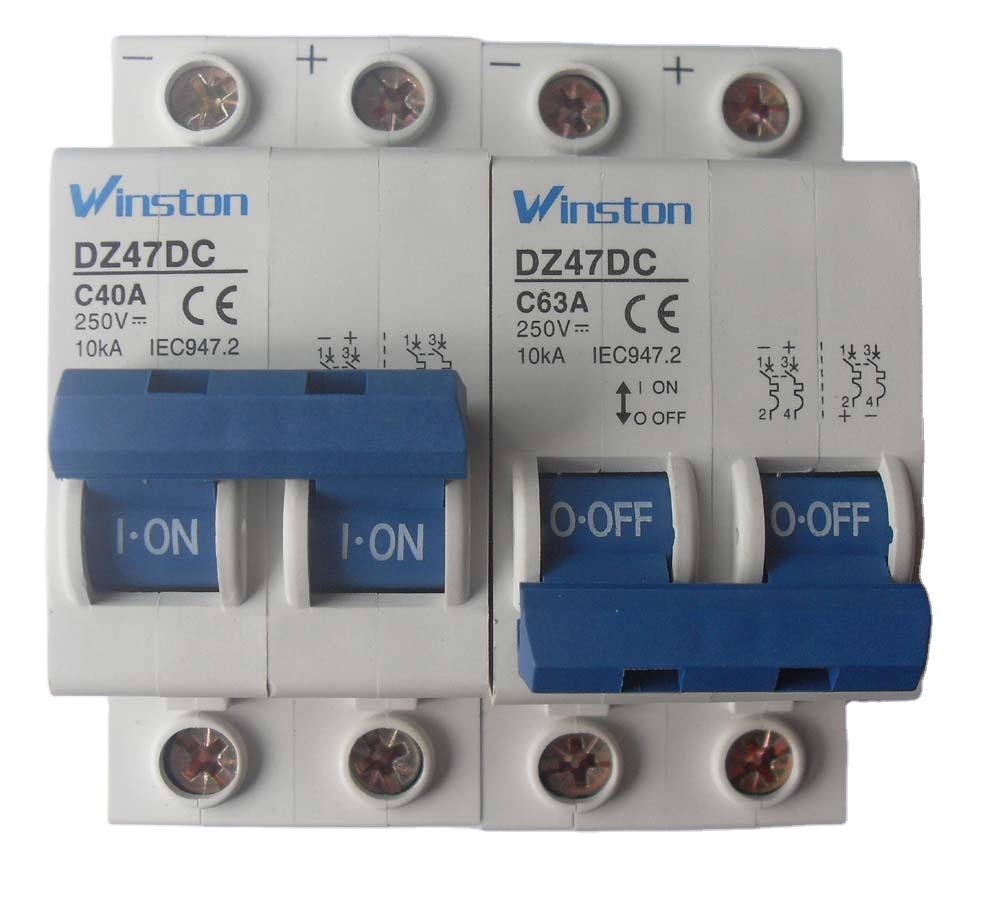 Производство DZ47-63 1P 2P 3P 4P DC 125V 250V 550V MCB mini автоматический выключатель для солнечной системы Pv