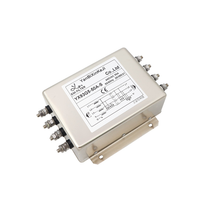 Yanbixin YX93G5-50A-S 3 фазы 4 линии высокой мощности emi фильтр 50A шума rfi сети электронные фильтры для частотно-регулируемым приводом и конвертер