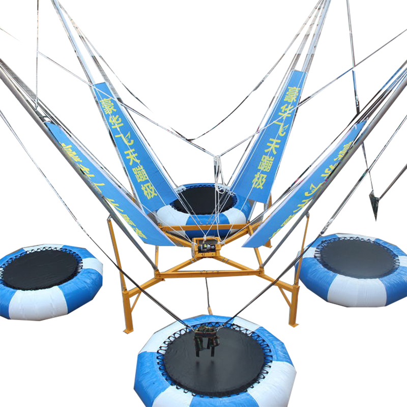 New-designed Four-Person Commercial Electric Inflatable Trampoline Outdoor Bungee Amusement Equipment for Children and Adults