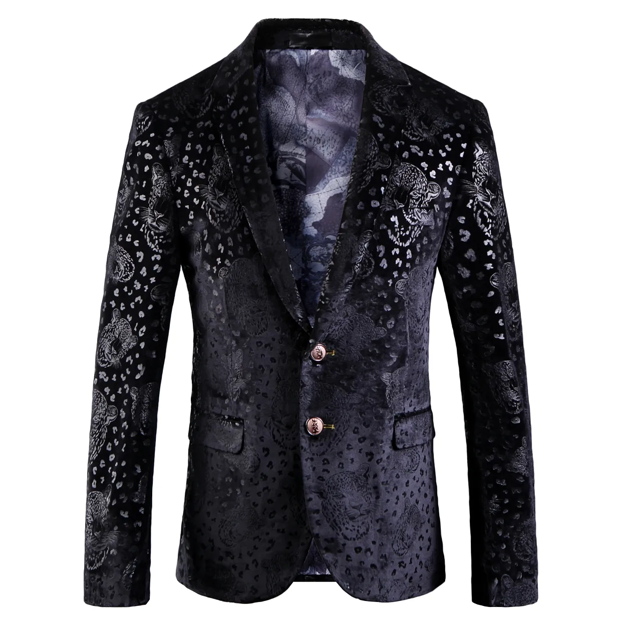 2020 Men Blazers British Style Printed Blazer Masculino Wedding Business Casual Suit Jacket