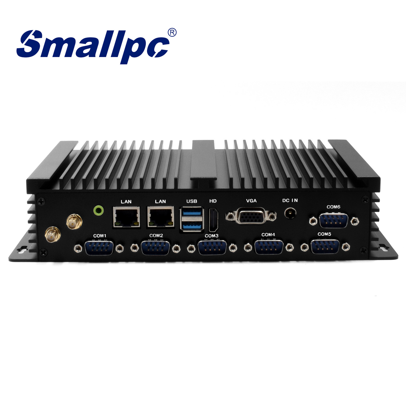 Smallpc безвентиляторный промышленный настольный компьютер i7 4500U 16 ГБ DDR3L 6USB HD VGA 2RJ45 Lan промышленный мини-ПК