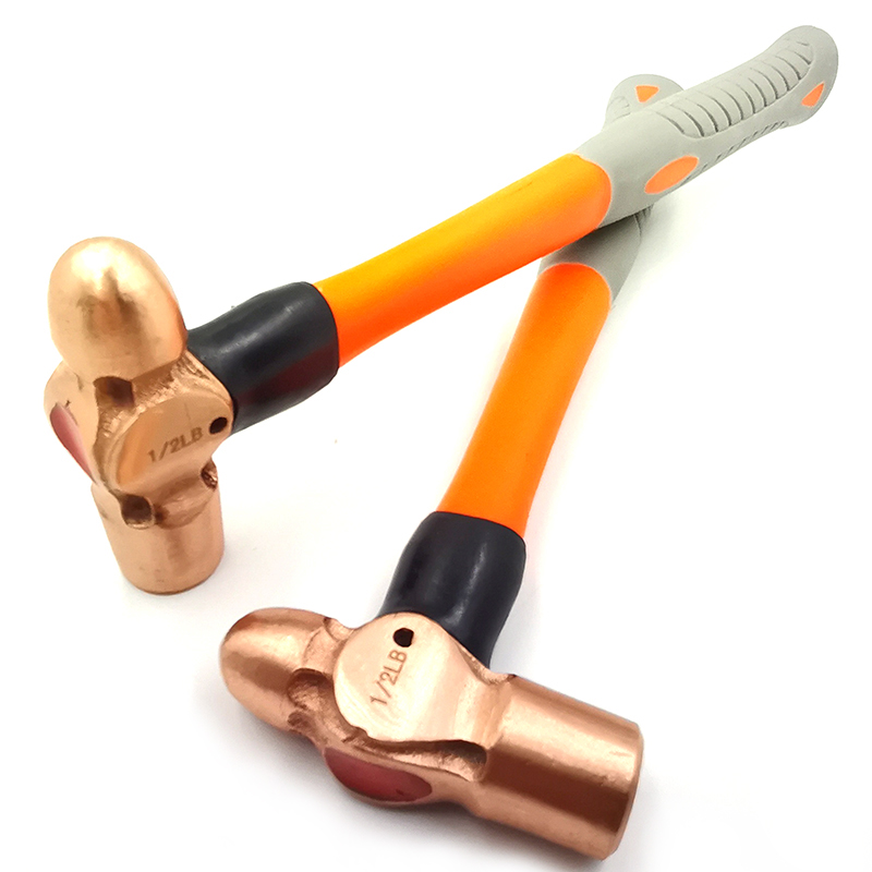 Non-sparking tools copper hammer Ball Pein Fiberglass handle