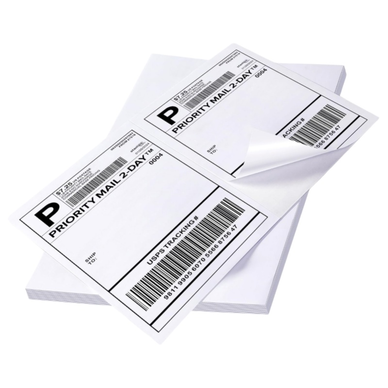 Factory Direct Sale 2 Pieces/Sheet A4 Permanent Laser Inkjet Shipping Label Wholesale 210x297mm Die Cut Waybill Sticker Paper